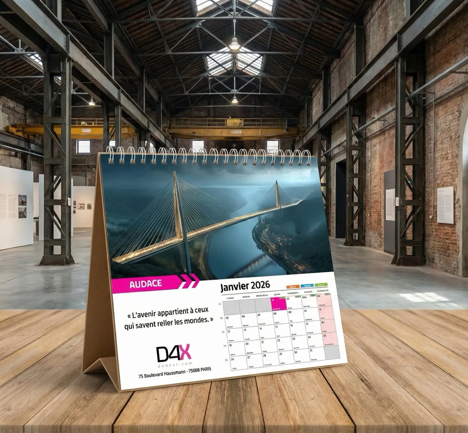 Calendrier éditorial D4X posé sur une table